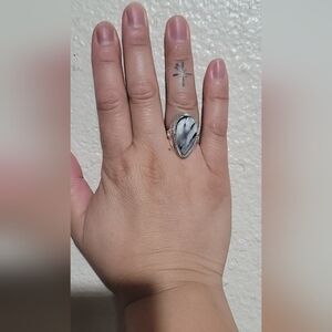 Marble Teardrop Ring